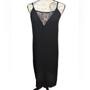 Forever 21 Black Lace Slip Dress With Adjustable Straps Size M